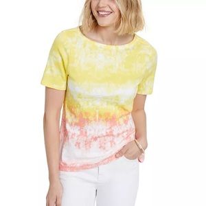NWT Charter Club 100% Supima Cotton Tie-Dyed Top, Created for Macy's
